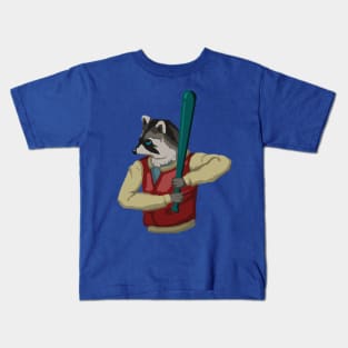 raccoon in a bomber jacket Kids T-Shirt